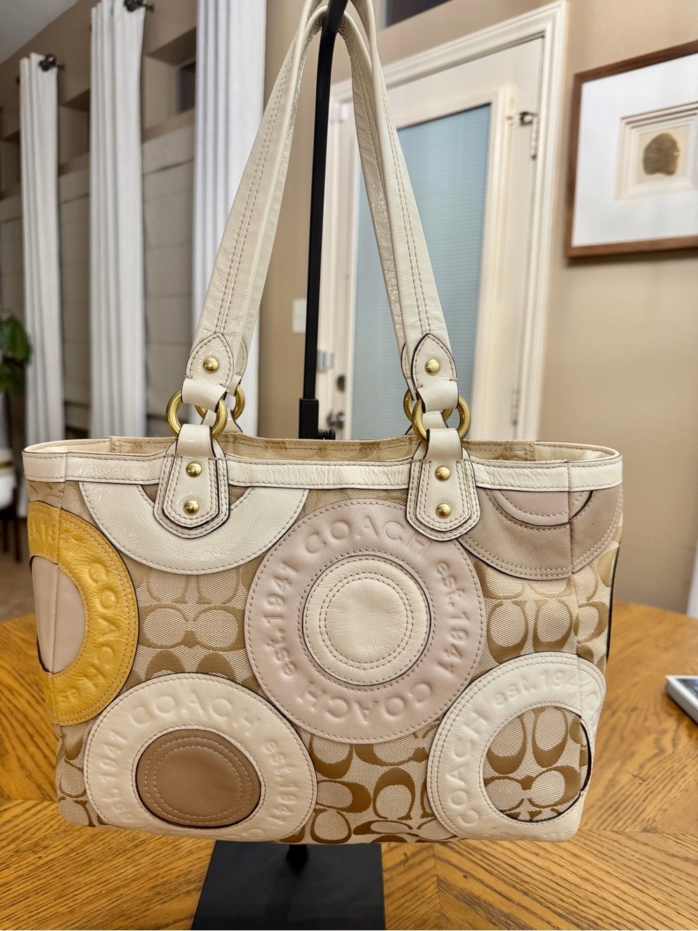 Coach 1941 East West Patchwork Circle Shoulder Tote